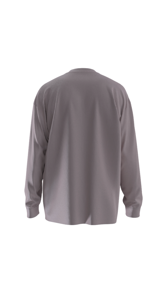 Schleepwear Straight Face Crewneck in Pink Gravel, alternate view.