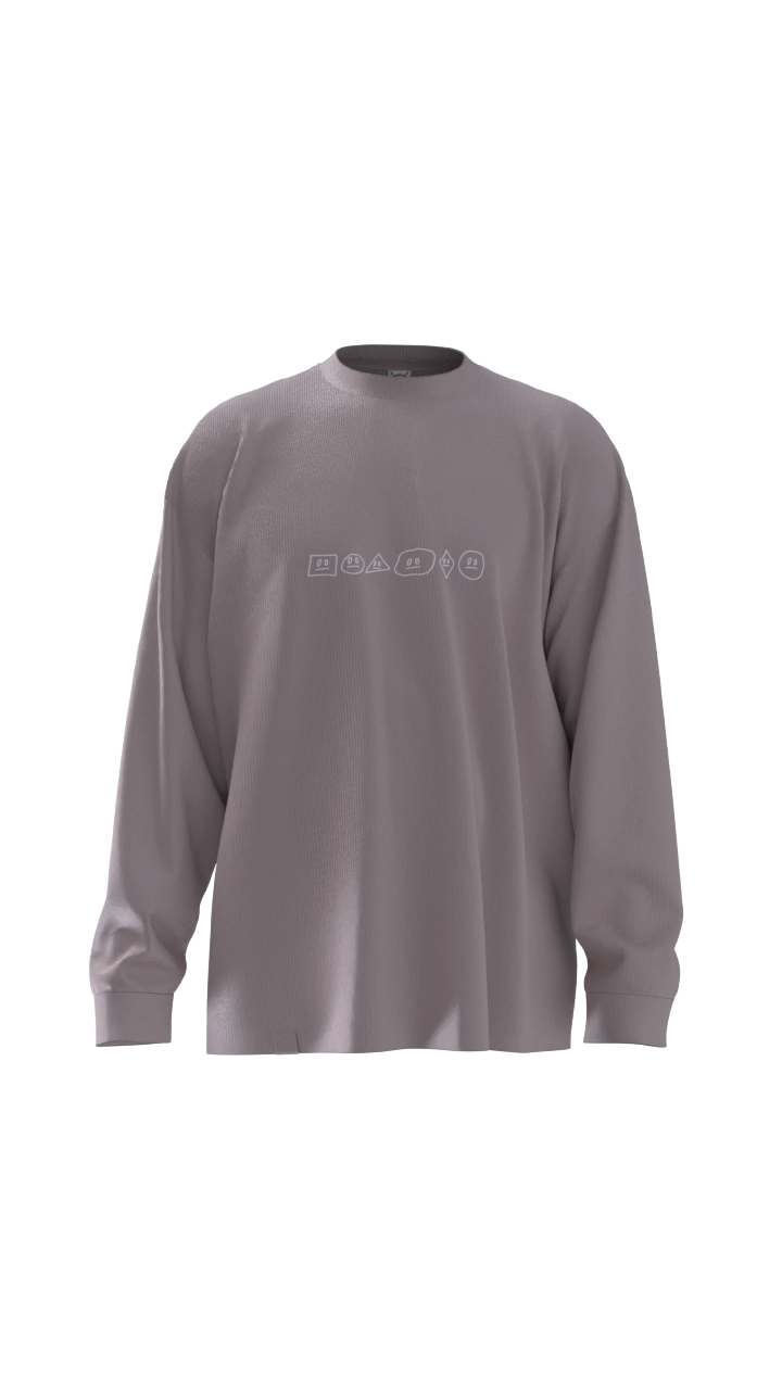 Schleepwear Straight Face Crewneck in Pink Gravel, product view.