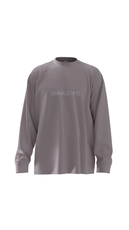 Schleepwear Straight Face Crewneck in Pink Gravel, product view.