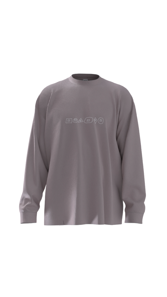 Schleepwear Straight Face Crewneck in Pink Gravel, product view.