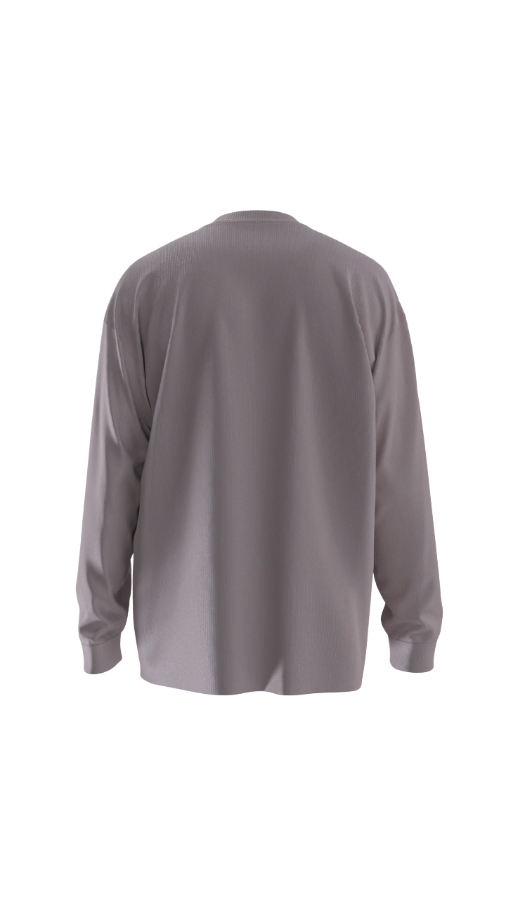 Schleepwear Straight Face Crewneck in Pink Gravel, alternate view.