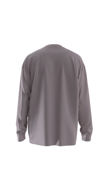 Schleepwear Straight Face Crewneck in Pink Gravel, alternate view.